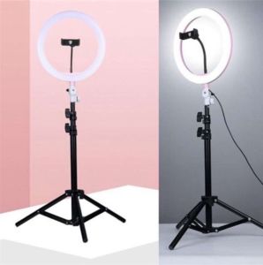 T&G 10 /26CM Selfie LED Ring Light Tripod Photo Studio Photography Dimmable with Tripod Stand (with Phone Clip)