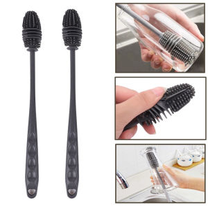 [ผู้อยู่อาศัยที่สง่างาม]ถ้วยขัดพื้นซิลิโคนถ้วยแปรงทำความสะอาดกระจกด้ามยาวเครื่องดื่ม Wineglass ขวดแก้วถ้วยทำความสะอาดแปรงครัวทำความสะอาดเครื่องมือ