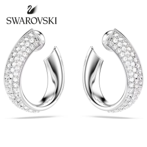 SWAROVSKI Luxury Fashion (New) Exist silver diamond large hoop earrings S925 sterling silver womens fashion earrings