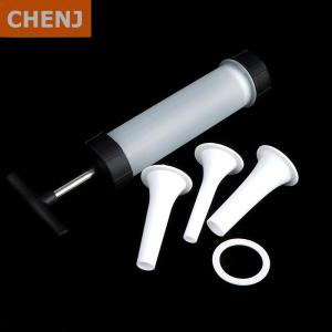 [COD] CHENJ KITCHEN Meat Fillers Machine Sausage Maker Stuffer Push Manual Press 3 Nozzles Funnel