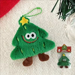 Kawaii Christmas Plush Keychain Cartoon Santa Claus Xmas Tree Snowman Elk Doll Stuffed Toys Bag Charm Pendant Christmas Gift