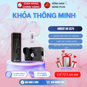 Khóa cửa cổng điện tử Hubert HB CC79 Black khóa thông minh chống nước mở vân tay thẻ từ mã số..