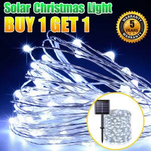BUY 1 TAKE 1 LED Solar Lamp Outdoor Christmas Light 12M 100LED 22M 200LED 32M 300LED 8 Modes String Lights Fairy Holiday Christmas Party Garland Solar Garden Waterproof Light Xmas Dec Light