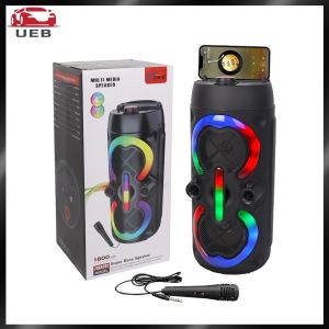 [UEB AUTO] Wireless BT Speakers with Mic & Radio Portable Subwoofer Music Player Rechargeable Heavy Bass Sound Speaker for Home Gathering Party