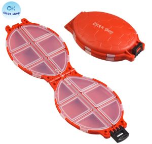 กล่องอุปกรณ์ตกปลา กล่องจิ๋วรูปเต่า ใส่ได้ 2 ด้าน ช่องแบ่ง 12 ช่อง กล่องใส่ตัวเบ็ด ลูกหมุน ตะกั่ว อุปกรณ์ตกปลาชิ้นเล็กๆ ขนาดเล็กพกพาสะดวก