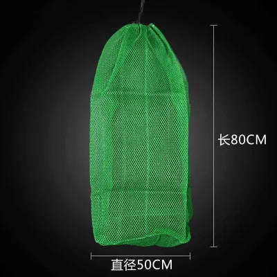 Nylon Fishing Net Bag Fish Bag Fishing Supplies Green Mesh Bag Encrypted Mesh Durable Fast Drying