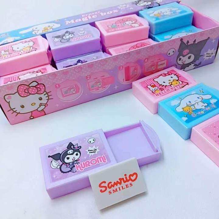 Sanrio Cartoon Student Magic Box Eraser Cute Cinnamoroll Kuromi Melody ...