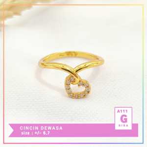 Nice Jewelry Cincin dewasa spiral bulat terlaris perhiasan wanita cincin lapis emas gold A111