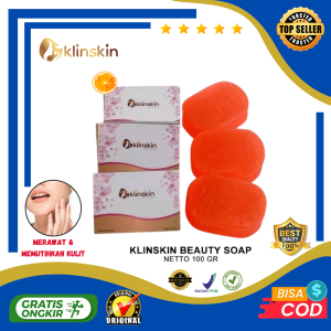 BEST SELLER Klinskin Beauty Soap Original Sabun Klin Skin Colaggen Glowing Brightening Soap Memutihkan dan Mencerahkan Kulit Wajah Seluruh Badan - Skin Care Sabun Mandi Herbal Batang Kolagen Pencerah Kulit Untuk Tubuh Muka Pembersih Alami Perawatan Kulit