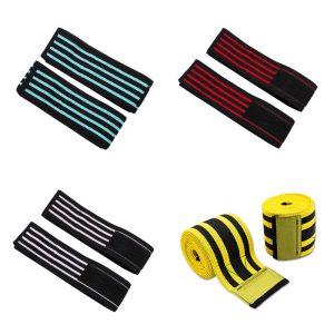 1Pair Elastics Knee Wrap Knee Compressions Wrap Knee Bandage Brace Knee Support Wrap for Leg Joint Pains Squats Running