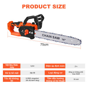 Máy cưa xích chạy pin cầm tay Lõi Đồng 100% Máy cưa pin cầm tay 16 inch Máy cắt cầm tay pin Tự động nạp dầu Máy cưa điện cầm tay 4800W Pin 10 cell