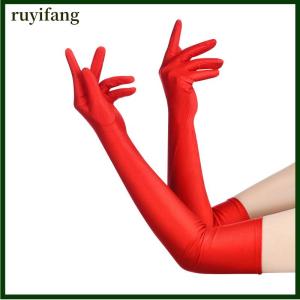 ruyifang Cao đàn hồi Spandex mặt trời bảo vệ găng tay bên hộp đêm hiệu suất đám cưới găng tay màu đen