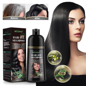 Hailicare 3 In 1 Hair Color Shampoo Black Hair Dye Covering White Hair Shampoo Black Plant Hair Dye Fast Hair Dye Cream Organic Styling DIY Coloring Washing Dying Caring 400ml