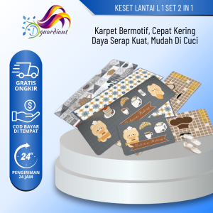 New Motif !! Keset Lantai 1 SET DAPAT 2 PCS KESET PREMIUM l Kitchen Floor Mat Anti Slip