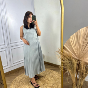 Inner Dress Plisket Tali Tanpa Lengan 130cm Hitam - Pleated Dress Sleeveless Mayung Hyget Premium