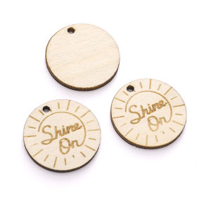 5Pcs Wooden Hexagonal Pendant Beads Round Heart Leaves Wood Charms For Jewelry Making DIY Bracelet Earrings Xmas Gifts Accessories