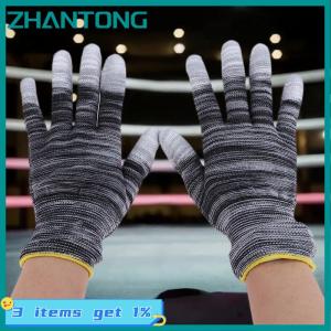 ZHANTONG 12 Pairs Car Vinyl Wrap Gloves Polyester PU Coated Fingertip Anti-Static Gloves Dust-Free Window Tint Working Gloves