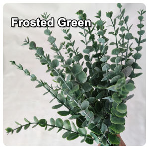 (1 PCS) Artificial Eucalyptus Leaves [38cm] Frosted Green Dark Green Golden Bronze Single Stalk Artificial Plant Home Decor 仿真尤加利叶 金色