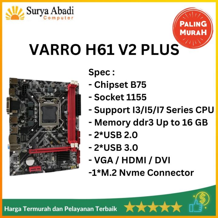 MOTHERBOARD GAMING H61 VP2 PLUS VARRO SUPPORT NVME MOTHERBOARD