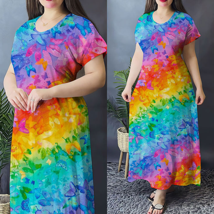 Maxi Dresses For Women 2024 Sparkling Pattern Dress ONeck Style Short