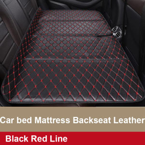SEAMETAL Backseat Bed Mattress for Car Foldable Rear Seat Cushion Protector Travel Sleeping Seatcover Breathable Leather