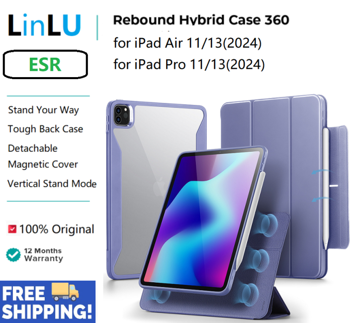 Linlu】 ESR iPad Air 13 (2024) เคสไฮบริดรีบาวน์360 100 ของแท้