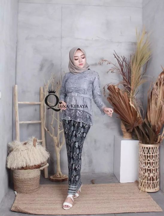 Setelan Kebaya Brokat Modern Hijab Remaja Style Modis Cantik