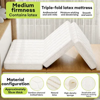 CASA 3.9 inch Foldable Mattress /Rebond Mattress/Foam Mattress With Bed Sheet/3 Fold Compress Rebond Mattress /Tilam Lipat/Knitted