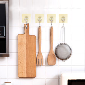 Multifunctional Stainless Steel Large Sticky Hooks Perforated Kitchen Hooks Strong Load-bearing Household Wall Hooks Coat Hooks Behind Dormitory Doors