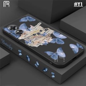 (Lokal Ready) Casing hp Vivo IQOO Z7X V27e V25 V25e V19 V9 V21 V20 V23e Y85 S1 S1 Pro  Vintage Ungu Biru Butterfly Kertas Graffiti Soft Case