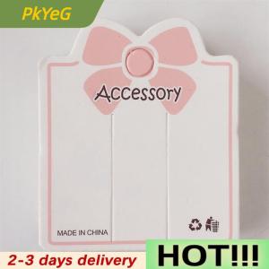 PkYeG 50PCS Pink Bowknot 2 Pores Display Paper Card Tag For Bracelet Jewelry Hair Accessories Holder Packaging Supplies Small Tool