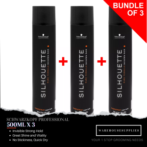 [Bundle of 3] Schwarzkopf Silhouette OSIS Hair Spray 500ml Invisible Hold