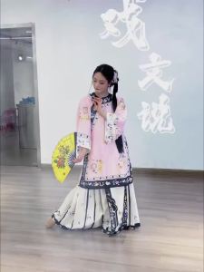 Qing Dynasty Womens Dance Costume Late Qing Dynasty Hanfu Slanted Collar Flag Suit Princess Dress New Chinese Style Face Skirt Xiyu Dance