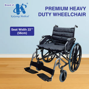 [MDA Approved] Kaiyang Hospital Heavy Duty Detachable Armrest and Footrest (DAF) with Anti Tipper Wheel Wheelchair - 22 Inches / 24 Inches