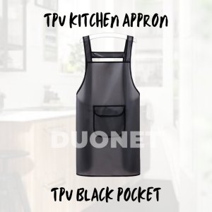 DUONET Kitchen Waterproof Apron Transparent Ladies Men Home Aprons Wipeable Oil Resistant Baking Restaurant Accessories