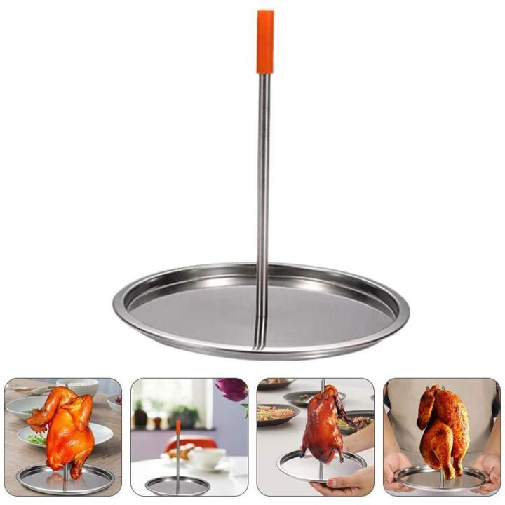 【DT】Steel Vertical Skewer Barbecue Spike Poultry Hanger Roasting Meat