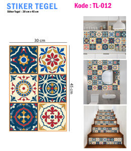Stiker Tegel Lantai Stiker Dekorasi Keramil Wallpaper Dinding Kamar Dapur Tangga Hitam TL08-13