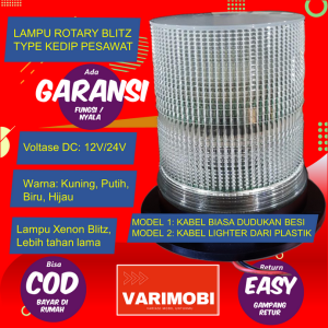 Lampu variasi rotary blitz kedip kilat pesawat mobil truk balon xenon 12 volt 24 volt warna putih kuning biru hijau merah dan bukan kedip 1 kali nyala terang tahan lama hemat duit