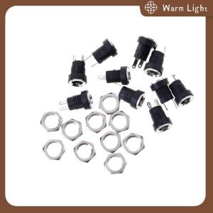 Warm Light 10ชิ้นแหล่งจ่ายไฟ DC-022B แจ็คซ็อกเก็ตหญิงแผงเชื่อมต่อ5.5x2.1มม