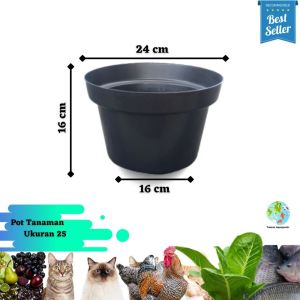 (6 pcs) Pot Polos Basic Warna Warni untuk Tanaman Hias Ukuran 30