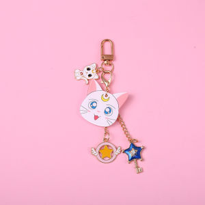 DRESSPLUS Lovers Cute Bell COS Props Creative Sailor Moon School Bag Pendant Keychain Pendant Sailor Moon Keychain Car Key Chain Anime Keyring