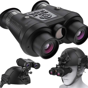 BekinTek 3D VR Helmet Mounted Night Vision Binoculars Head Mountable NVG Goggles Rechargeable Optics Telescope  Full Dark Observing   6x Digital Zoom Giant Screen HD 4K Video 36M Photo 400° Independent Diopter Adjust 4 Color Effect