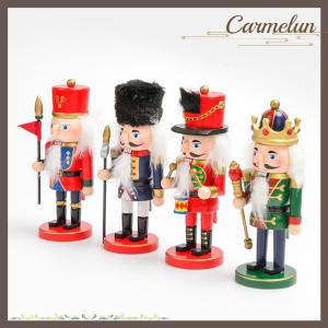 [Carmelun] Giáng sinh bằng gỗ nutcracker người lính truyền thống sơn nutcracker con số lễ hội thu giáng sinh bên cho nhà