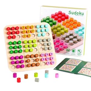 Trò chơi giải dố Sudoku bằng gỗ nhiều màu sắc tăng tư duy logic cho bé và người lớn