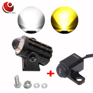 Super Bright Mini Driving Light 2PCS Set Led Lights Motorcycle Headlight 2 Color Car Dual Fisheye Lens Fog Spot Headlamp