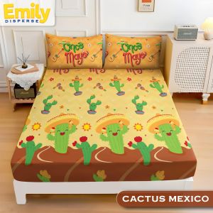 Terbaru !!! Sarung Kasur Busa Resleting Motif Cactus Anak Cewek/Cowok Bahan Katun Ukuran 1/2/3/4