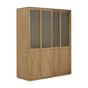 INDEX LIVING MALL ตู้เสื้อผ้าบานสไลด์ รุ่นอาโอโมริ - สีวอร์ม โอ๊ค