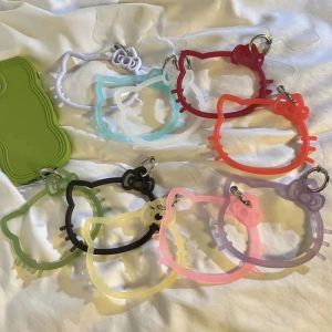 OTYRF น่ารักน่ารักๆ สายรัดข้อมือ สายคล้องซิลิโคน พวงกุญแจสำหรับโทรศัพท์ สายคล้องโทรศัพท์ สำหรับโทรศัพท์มือถือ สร้อยข้อมือป้องกันการสูญหายของโทรศัพท์ แหวนแขวนโทรศัพท์ KT ที่แขวนแมว