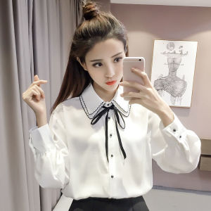 Aki20 Blouse for Woman 2024 New Design Korean Style Loose All-match Chiffon Women Long Sleeve Shirt Women Blouse
