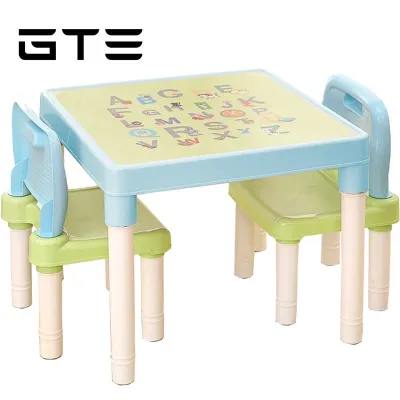 GTE Childrens Learning Table And Chairs Set Kindergarten Tables Chairs Plastic Game Table Dinner Drawing Table - Fulfilled by GTE SHOP